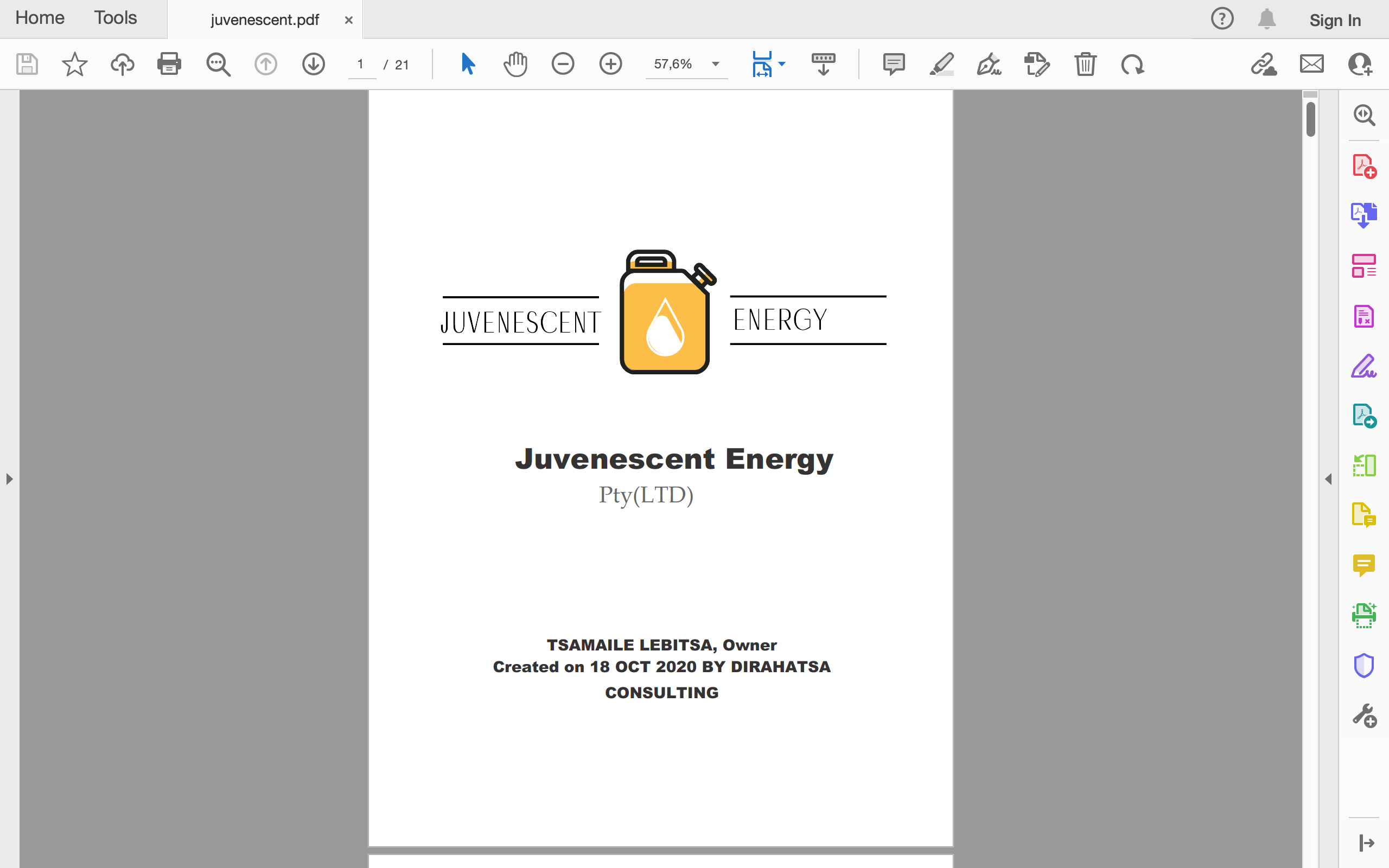 Juvenescent business plan